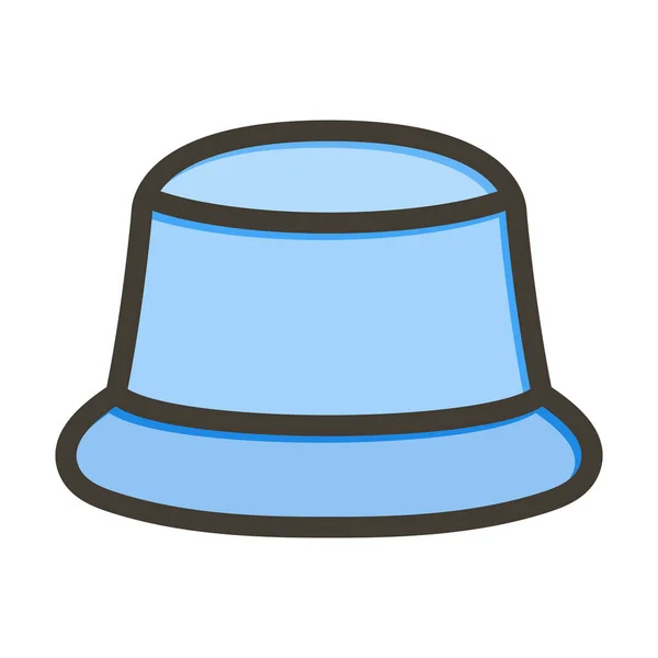 Καπέλο Κουβά Διάνυσμα Παχιά Γραμμή Γεμισμένα Χρώματα Εικονίδιο Για Προσωπική — Διανυσματικό Αρχείο