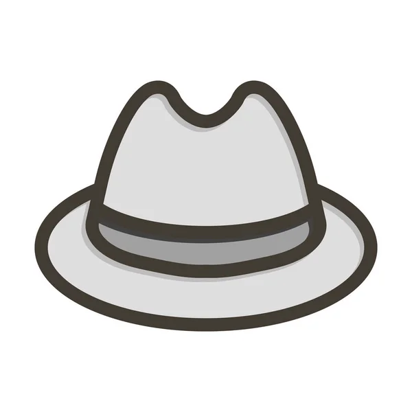 Fedora Hat Векторна Товста Лінія Заповнених Кольорів Піктограма Особистого Комерційного — стоковий вектор