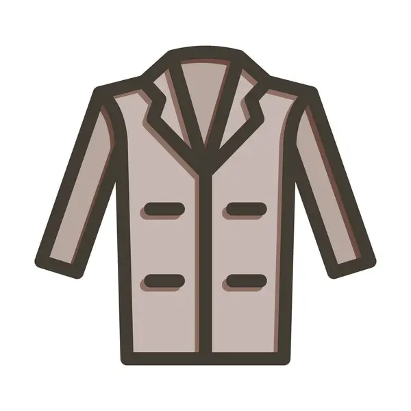 個人的および商業使用のためのコートのベクターの厚いラインによって満たされる色のアイコン — ストックベクタ