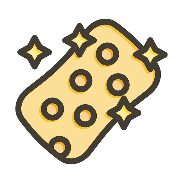 Sponge Vector Thick Line Colors Icon Für Den Persönlichen Und — Stockvektor
