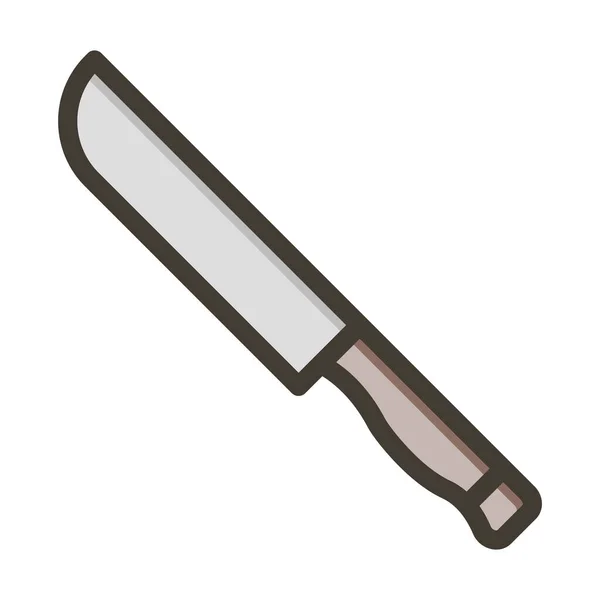 Icône Remplie Couleurs Ligne Épaisse Vecteur Couteau Pour Usage Personnel — Image vectorielle