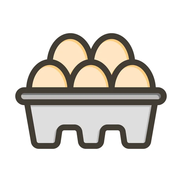 Eggs Vector Thick Line Filled Colors Icon Personal Commercial Use — Stock Vector