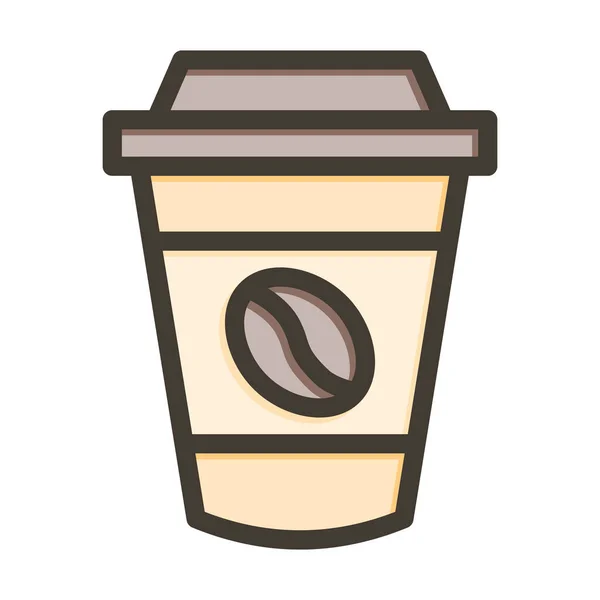 Icône Remplissante Couleurs Ligne Épaisse Vecteur Tasse Café Pour Usage — Image vectorielle