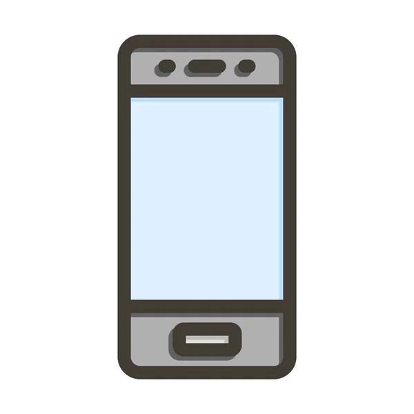 Smartphone Vector Gruba Linia Wypełniona Kolorami Ikona Użytku Osobistego Komercyjnego — Wektor stockowy