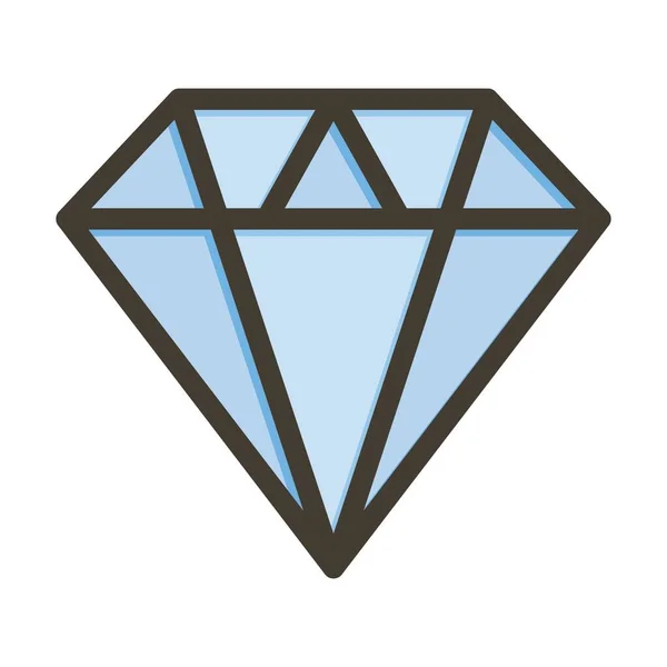 Ícone Cores Preenchido Linha Grossa Vetor Diamante Para Uso Pessoal —  Vetores de Stock