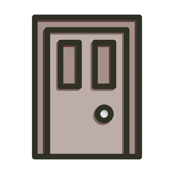 Вектор Двери Толстая Линия Заливки Цвета Значок Личного Коммерческого Использования — стоковый вектор