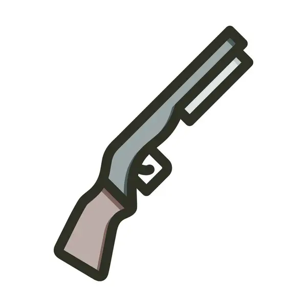 Толстая Линия Вектора Пистолета Заполненные Цвета Значок Личного Коммерческого Использования — стоковый вектор