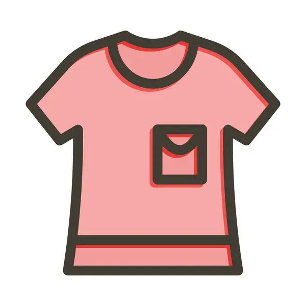 Shirt Vector Thick Line Colors Icon Für Den Persönlichen Und — Stockvektor