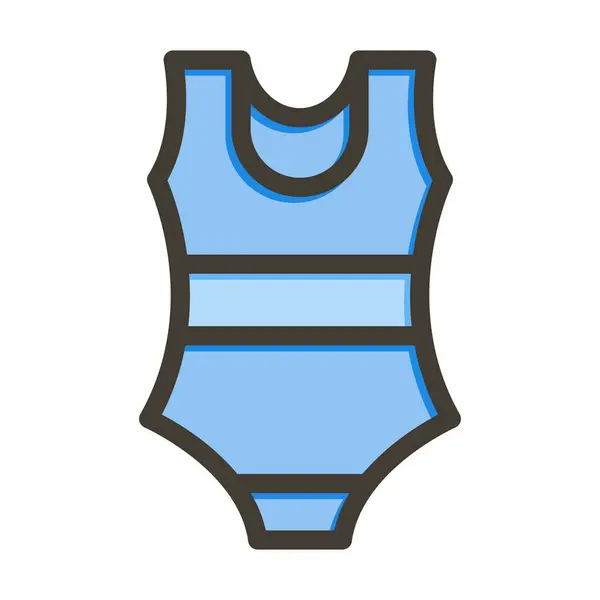 Badeanzug Vector Thick Line Colors Icon Für Den Persönlichen Und — Stockvektor