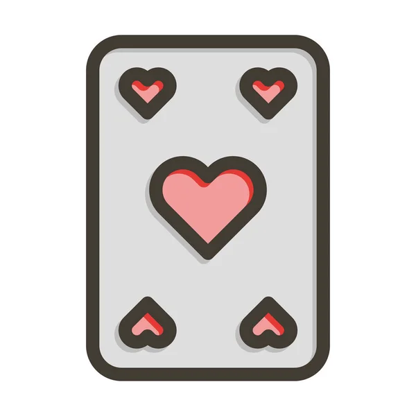 Spielkarten Vector Thick Line Colors Icon Für Den Persönlichen Und — Stockvektor