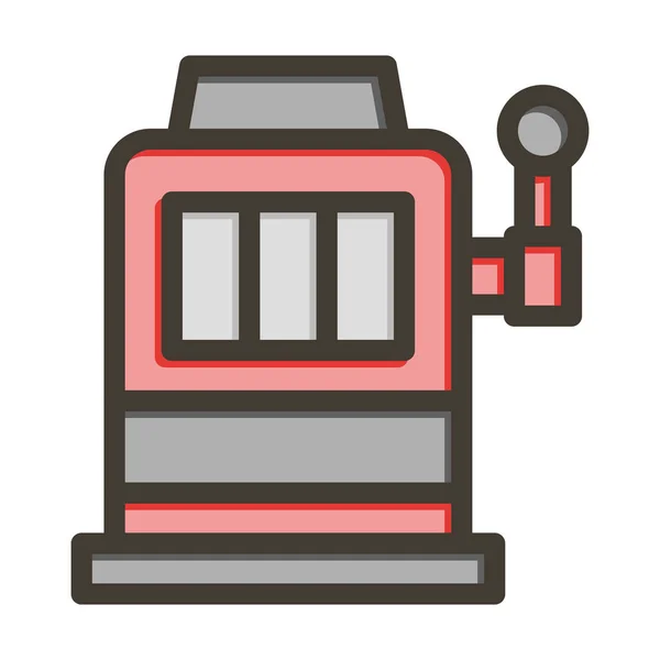 Slot Machine Vector Thick Line Filled Colors Icon Personal Commercial — Stock Vector