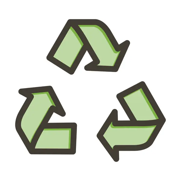Icône Remplie Couleurs Ligne Épaisse Vecteur Recyclage Pour Usage Personnel — Image vectorielle