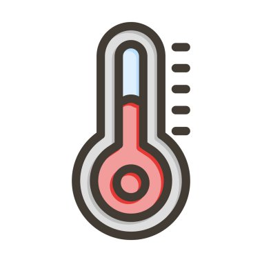 Kişisel ve ticari kullanım için Renk Simgesi Doldurulmuş Sıcaklık Vektörü Kalın Çizgisi