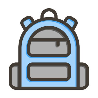 Kişisel ve ticari kullanım için Renk Simgesi Doldurulmuş Sırt Çantası Vektör Kalın Çizgisi