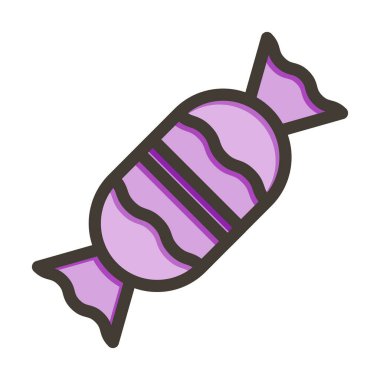 Sweets Vektör Kalın Çizgisi Kişisel ve Ticari Kullanım İçin Renk Simgesi Dolduruldu