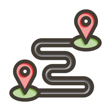 Hedef Vektör Kalın Çizgisi Kişisel ve Ticari Kullanım için Renk Simgesi Dolduruldu