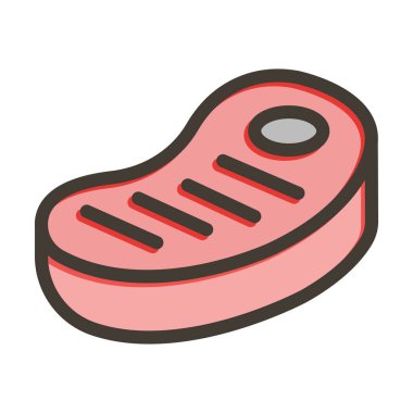 Kişisel ve Ticari Kullanım İçin Renk Simgesi Doldurulmuş Et Vektörü Kalın Çizgisi