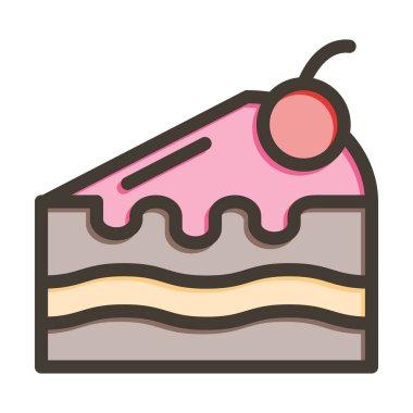 Kek Dilimleyici Kalın Çizgisi Kişisel ve Ticari Kullanım İçin Renk Simgesi Dolduruldu