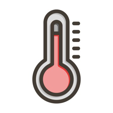 Kişisel ve ticari kullanım için Renk Simgesi Doldurulmuş Sıcaklık Vektörü Kalın Çizgisi