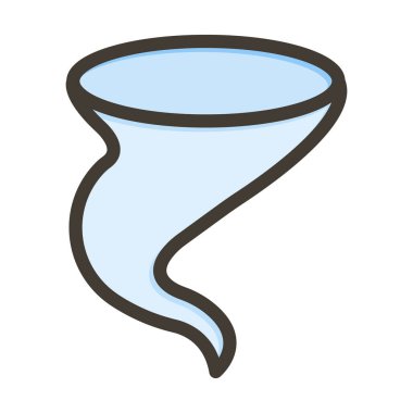 Tornado Vektör Kalın Çizgisi Kişisel ve Ticari Kullanım için Renk Simgesi Dolduruldu