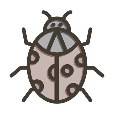 Böcek Vektörü Kalın Çizgisi Kişisel ve Ticari Kullanım için Renk Simgesi Dolduruldu