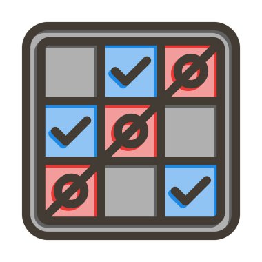 Tic Tac Parmak Ucu Kalın Çizgisi Kişisel ve Ticari Kullanım İçin Renk Simgesi Dolduruldu