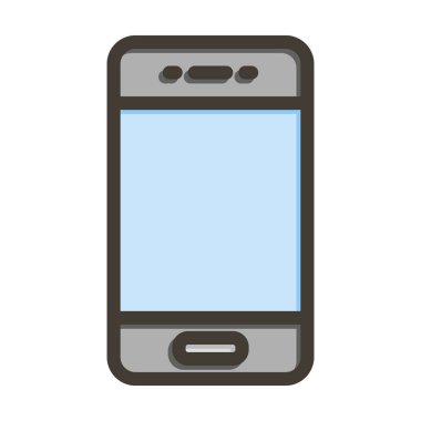 Kişisel ve ticari kullanım için Renk Simgesi Doldurulmuş Telefon Vektörü Kalın Çizgisi