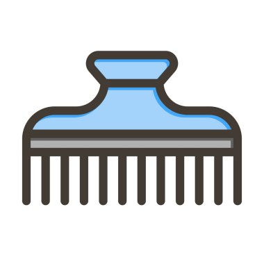 Saç Kıskacı Kalın Çizgisi Kişisel ve Ticari Kullanım İçin Renk Simgesi Dolduruldu