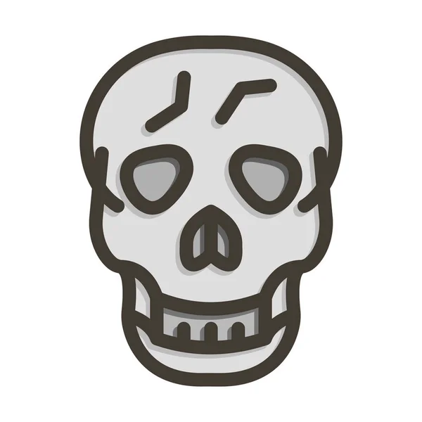 Skull Vector Thick Line Colors Icon Für Den Persönlichen Und — Stockvektor