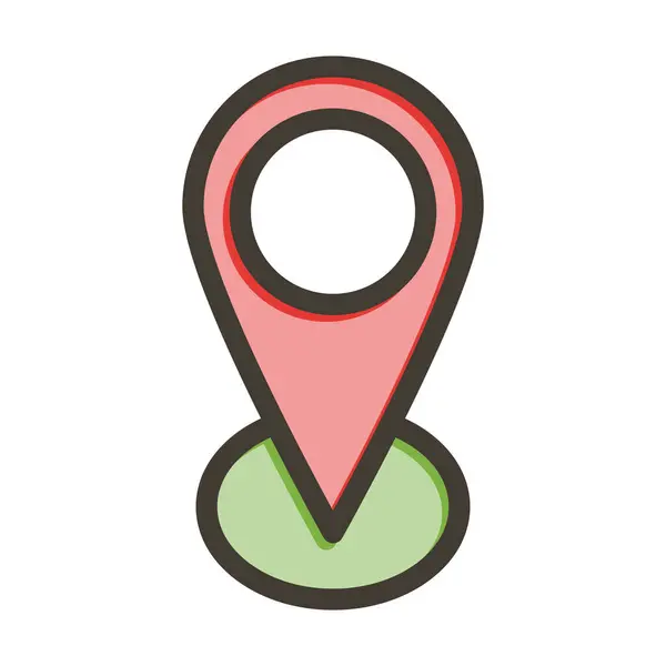 Location Vector Thick Line Colors Icon Für Den Persönlichen Und — Stockvektor