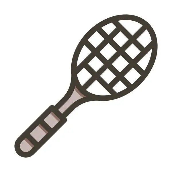 個人的および商業使用のためのテニス ラケットのベクターの厚いラインによって満たされる色のアイコン — ストックベクタ