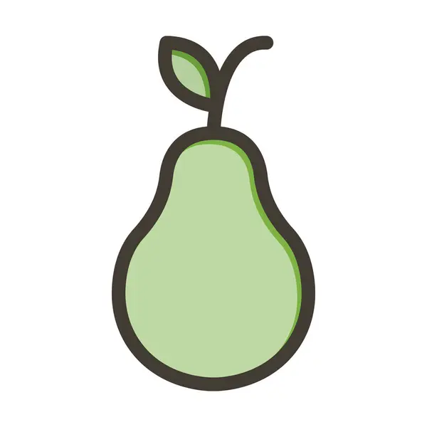 Pear Vector Thick Line Colors Icon Für Den Persönlichen Und — Stockvektor