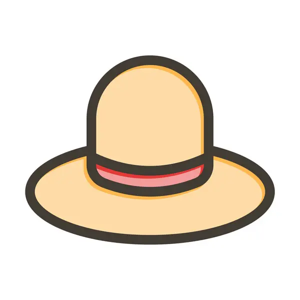 Hat Vector Толстая Линия Заполненные Цвета Значок Личного Коммерческого Использования — стоковый вектор