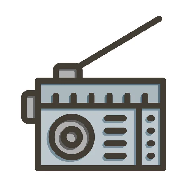 Радио Вектор Толстая Линия Заполненные Цвета Значок Личного Коммерческого Использования — стоковый вектор