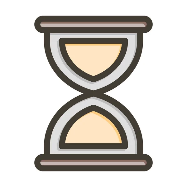 Песочные Часы Вектор Толстая Линия Заполненные Цвета Значок Личного Коммерческого — стоковый вектор