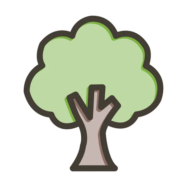 Ícone Cores Enchidas Linha Grossa Vetor Árvore Para Uso Pessoal — Vetor de Stock