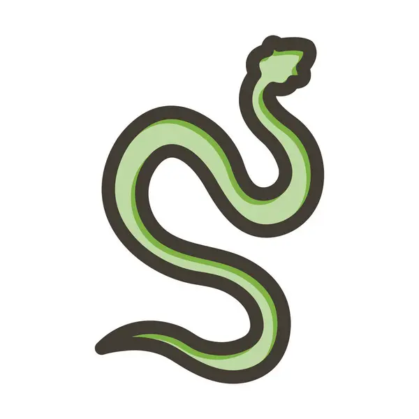 Icône Remplie Couleurs Ligne Épaisse Vecteur Serpent Pour Usage Personnel — Image vectorielle