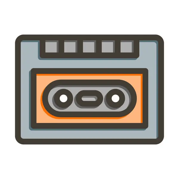 Kassettenrekorder Vector Thick Line Colors Icon Für Den Persönlichen Und — Stockvektor
