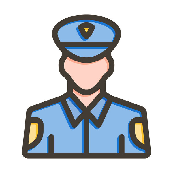 Cop Vector Thick Line Filled Colors Icon For Personal And Commercial Use
