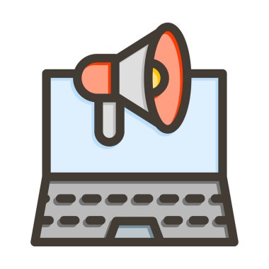 Kişisel ve Ticari Kullanım İçin Renk Simgesi Doldurulmuş Pazarlama Vektörü Kalın Çizgisi