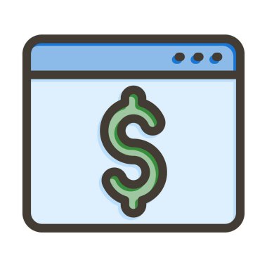 Kişisel ve ticari kullanım için Renk Simgesi Doldurulmuş Vektör Kalın Çizgisini Paraya Çevir