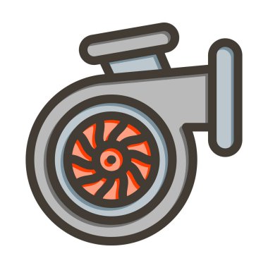 Turbo Vektör Kalın Çizgisi Kişisel ve Ticari Kullanım İçin Renk Simgesi Dolduruldu
