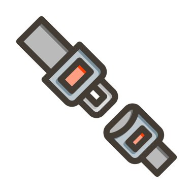 Kişisel ve Ticari Kullanım İçin Renk Simgesi Doldurulmuş Emniyet kemeri Kalın Çizgisi