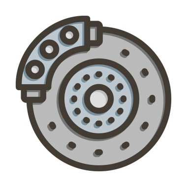 Fren Vektörü Kalın Çizgisi Kişisel ve Ticari Kullanım için Renk Simgesi Dolduruldu