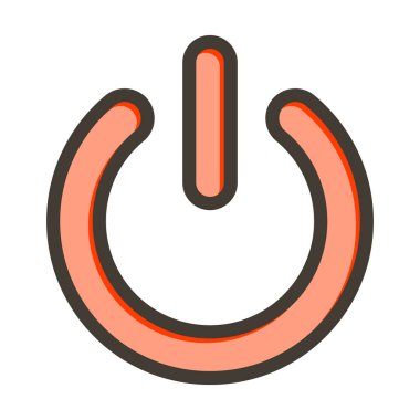 Güç Vektörü Kalın Çizgisi Kişisel ve Ticari Kullanım için Renk Simgesi Dolduruldu