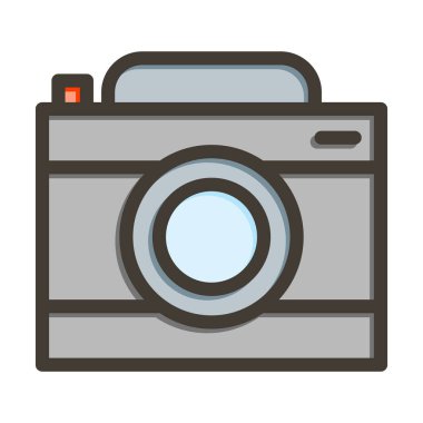 Kişisel ve ticari kullanım için Renk Simgesi Doldurulmuş Kamera Vektörü Kalın Çizgisi