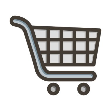 Alışveriş Vektörü Kalın Çizgisi Kişisel ve Ticari Kullanım için Renk Simgesi Dolduruldu