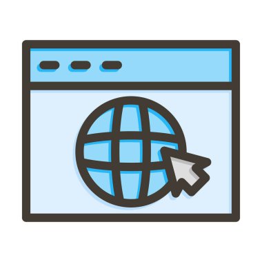 Kişisel ve ticari kullanım için Renk Simgesi Doldurulmuş Tarayıcı Vektör Kalın Çizgisi