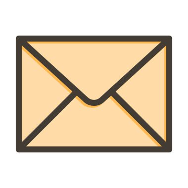 Kişisel ve ticari kullanım için Renk Simgesi Doldurulmuş E- posta Vektörü Kalın Çizgisi