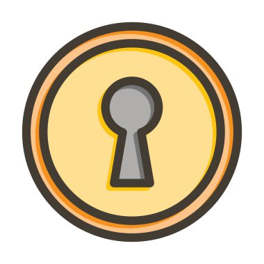 Kişisel ve ticari kullanım için Renk Simgesi Doldurulmuş Anahtar Deliği Vektör Kalın Çizgisi